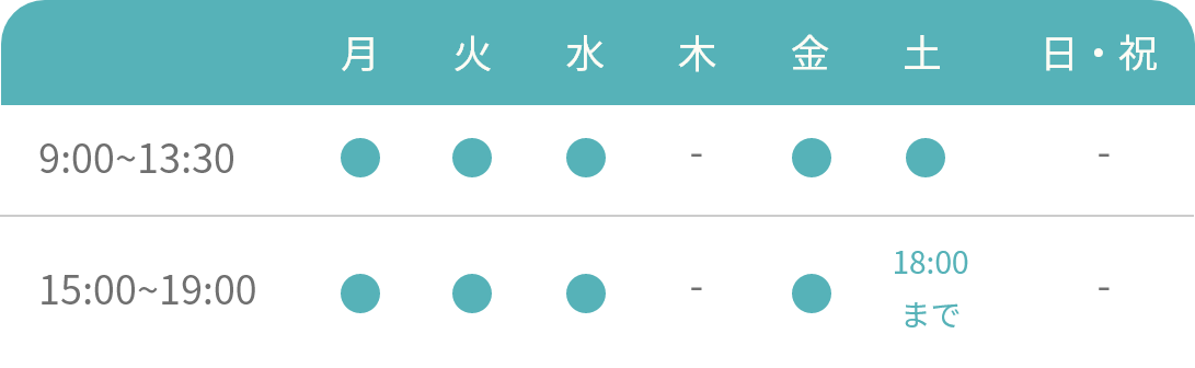 診療時間表